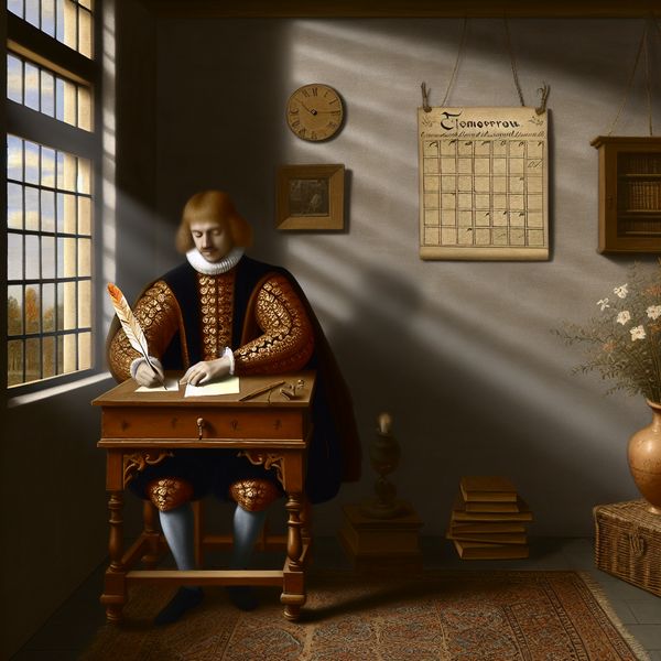 17e-eeuwse heer schrijft brief met ganzenveer 17e-eeuwse heer schrijft brief met ganzenveer aan bureau