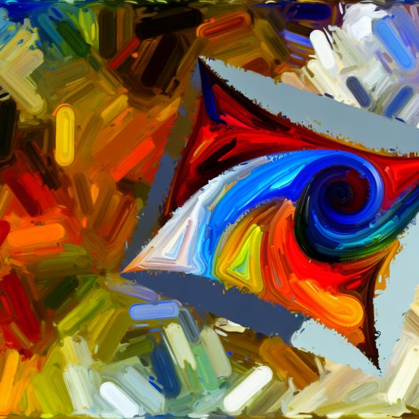 Abstracte Envelop met Kleurrijke Brief Abstracte compositie geïnspireerd door Willem de Kooning met een open kleurvolle envelop en abstracte penseelstreken die een brief voorstellen.