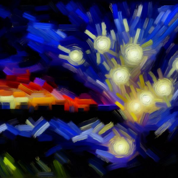 Abstracte Nachtelijke Sterrenhemel Abstracte afbeelding van een nachtelijk sterrenhemel met zwijgende sterren die zichtbaar worden
