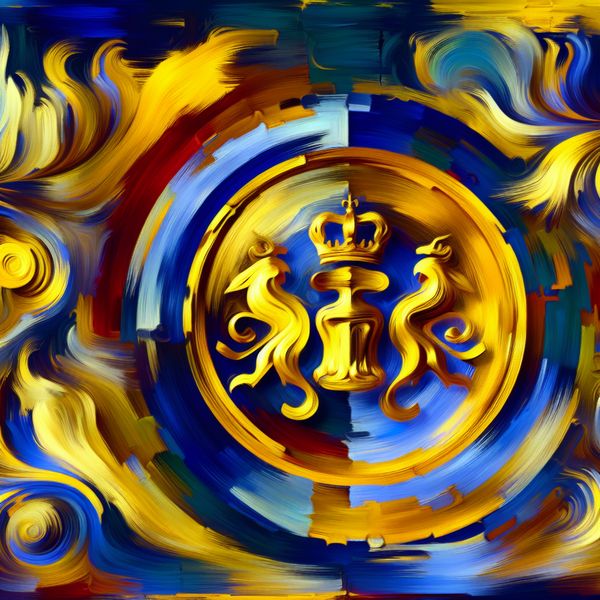 Vibrant Abstracte Zegel van Autoriteit en Goedkeuring Abstracte afbeelding van een kleurrijk zegel dat autoriteit en goedkeuring uitstraalt.