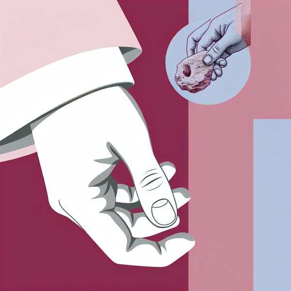 Bal van de voet masseren voor pijnverlichting na wandelen - illustratie lichaamsdeel Minimalistische illustratie van een blote voet waarbij de bal van de voet zachtjes gemasseerd wordt voor verlichting na het lopen