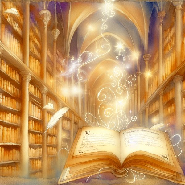 Eerbied voor vrijheid van meningsuiting in magische bibliotheek Anton Pieck stijl Grote oude bibliotheek met stralende boeken en een open boek getiteld 'Vrijheid van Meningsuiting' in een eerbiedwaardige sfeer, geïnspireerd op Anton Pieck