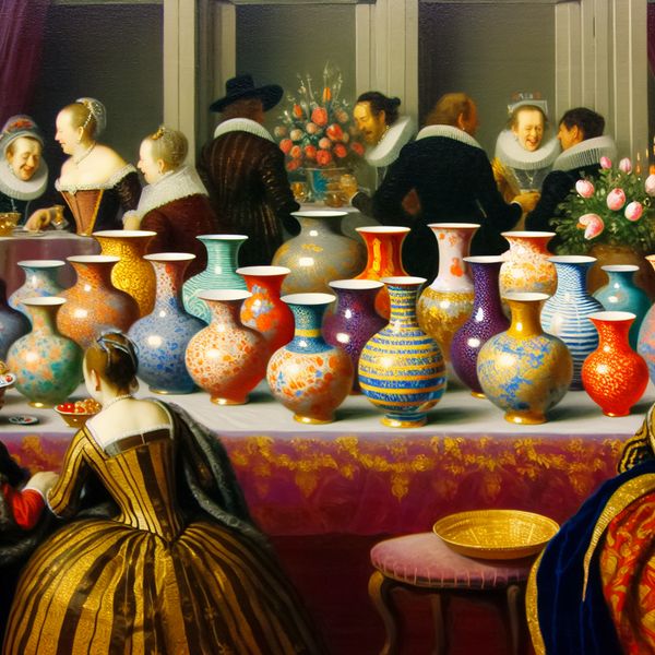 Vibrant Indoor Party Met Elegante Feestartikelen Een elegante interieur scene tijdens een levendig feest met kleurrijke bongs op tafel