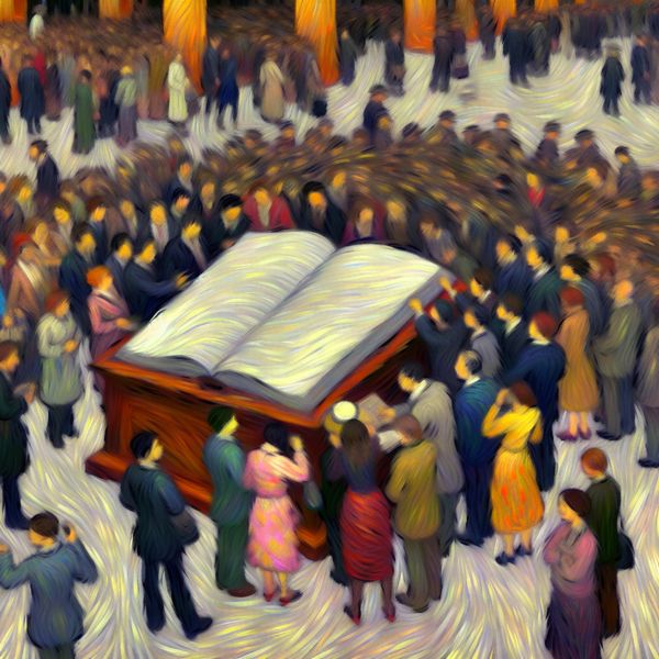 Gastenboek Inschrijving Bij Druk Evenement Een drukke lobby bij de ingang met mensen die in een groot gastenboek schrijven