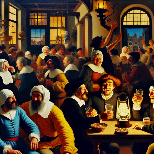 Gezellige Nederlandse Kroeg op een Vrijdagmiddag Mensen in een gezellige Nederlandse kroeg op vrijdagmiddag