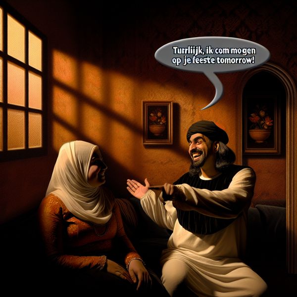 Gezellige conversatie tussen vrienden over plannen Twee vrienden genieten van een gezellig gesprek in een warm verlichte kamer, waarbij ze plannen maken voor de volgende dag.