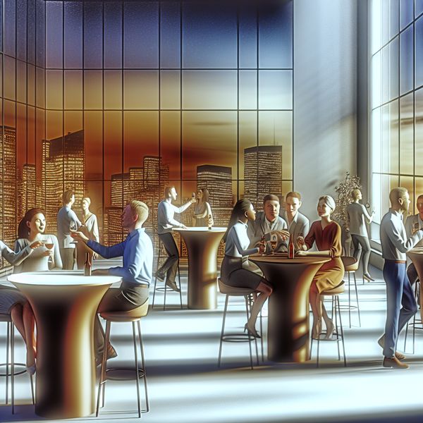 Informele Kantoorbijeenkomst op Vrijdagavond Informele kantoorborrel met collega's op vrijdagavond in Carel Willink stijl