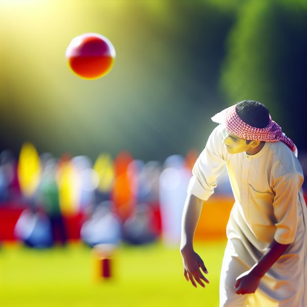 Jonge atleet gooit een bal op een zonnig sportveld Jonge atleet in mid-throw met een felrode bal op een zonovergoten sportveld, geconcentreerd in actie.