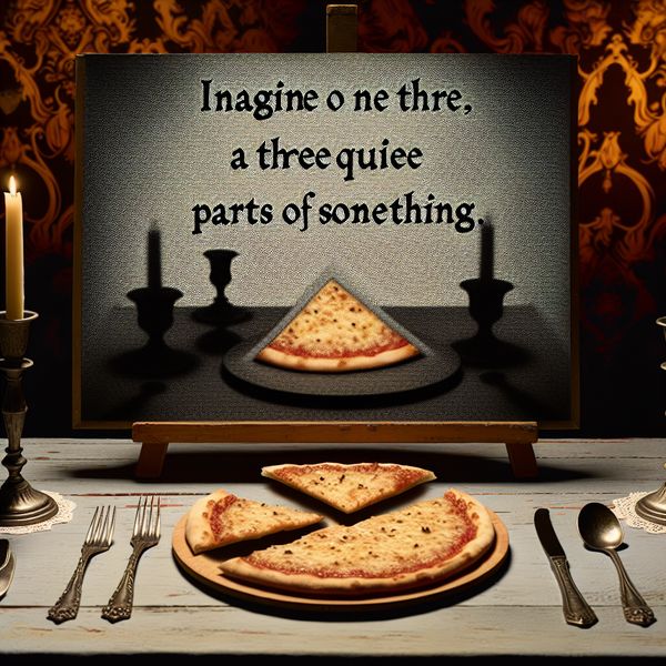 Pizza waarvan een derde ontbreekt op een rustieke houten tafel met gotische elementen