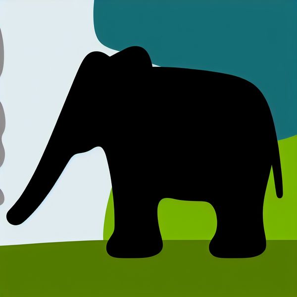Minimalistische Kinderlijke Olifant in Dick Bruna-Stijl Minimalistische illustratie van een kinderlijke olifant in Dick Bruna-stijl