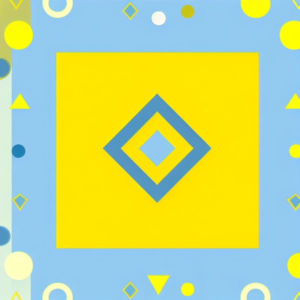 Minimalistische illustratie van een ruit met duidelijke lijnen en levendige kleuren