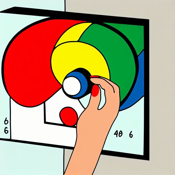 Thermostaat regelmechanisme - Minimalistische illustratie voor taalonderwijs Minimalistische illustratie van een hand die een grote thermostaatknop instelt, symboliserend een regelmechanisme