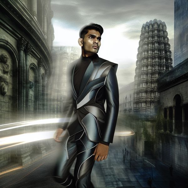 Modern Stijlvolle Man in Stedelijke Omgeving Man in modern, stylish suit in urban landscape inspired by Carel Willink