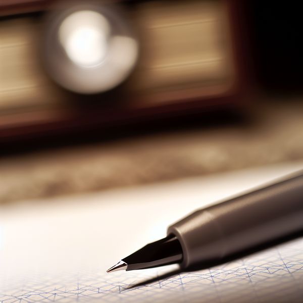 Close-up van een moderne pen met een scherp punt op wit papier