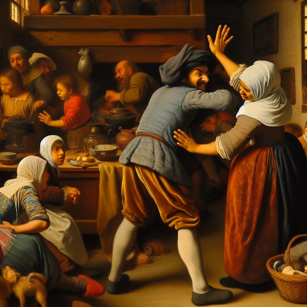 Nederlandse ontkenning in alledaags gesprek - leren zeggen 'Niet' als kort antwoord Druk Nederlands huishouden met iemand die 'Niet' zegt en ontkennend het hoofd schudt als antwoord op een vraag