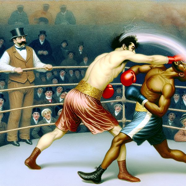 Boxer deelt snelle klap uit in nostalgische stijl
