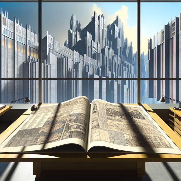 Hyper-realistisch beeld van een open document met grafieken en diagrammen op een modern bureau in een kantooromgeving.