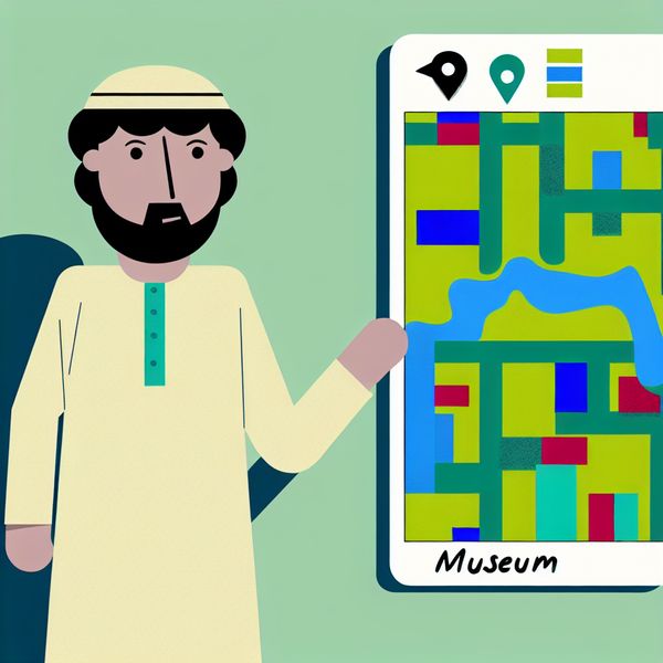 Persoon voor stadskaart opzoek naar museum Minimalistische illustratie van een persoon die nadenkt over een stadsplattegrond.