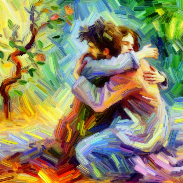 Twee mensen omhelzen elkaar warm en liefdevol, betekenisvolle steun en genegenheid uitstralend.