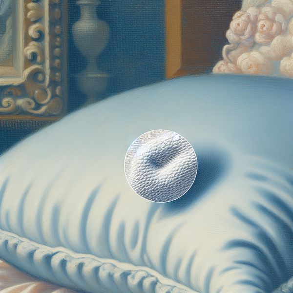 Zacht Kussen op Sierlijk Bed in Stijl van Gerard ter Borch Pluche kussen met deuk op sierlijk bed