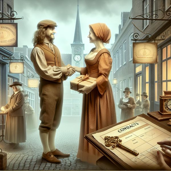 Zakelijk contact en professionele samenwerking in nostalgische sfeer Twee professionals geven elkaar een hand in een nostalgische, sprookjesachtige kantooromgeving, symboliserend zakelijk contact en samenwerking met wederzijds voordeel