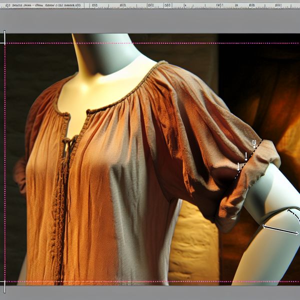 Zomershirt met korte mouwen op mannequin Close-up van een zomershirt op een mannequin met korte mouwen, verlicht door zacht licht.